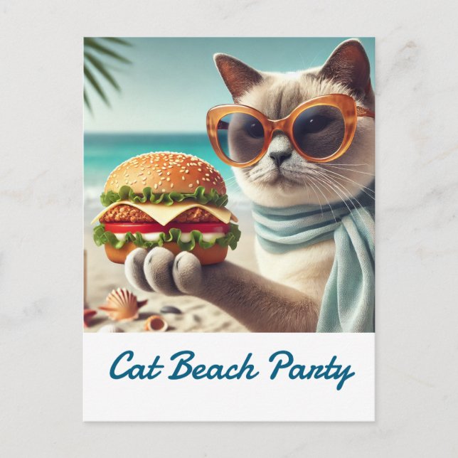 Postal Beach Cleanup thank you card for Cat Lovers (Anverso)