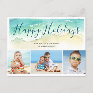 Postal Beach Coastal Happy Holidays 3-Photo