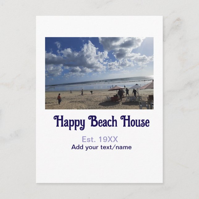 Postal Beach house est. Añadir longitud de la latitud de  (Anverso)