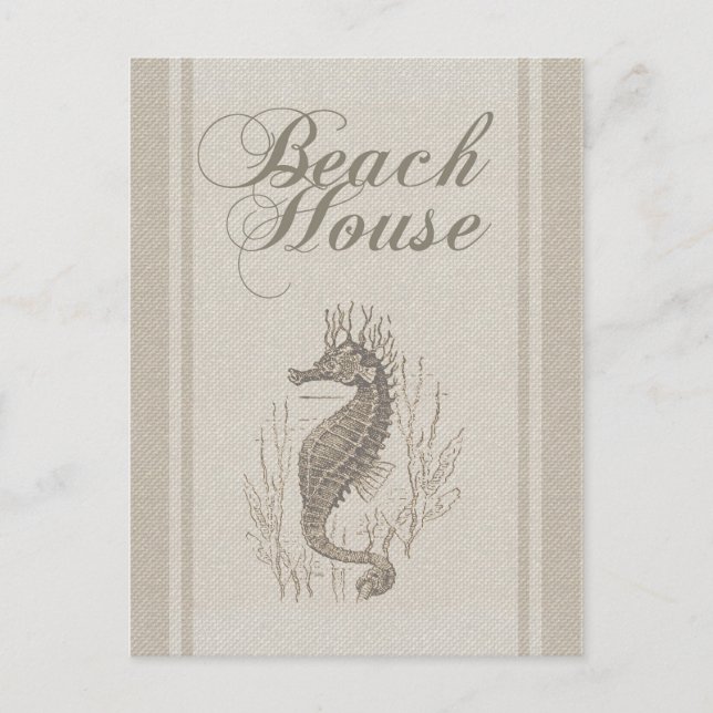 Postal Beach House Seahorse Seashore (Anverso)