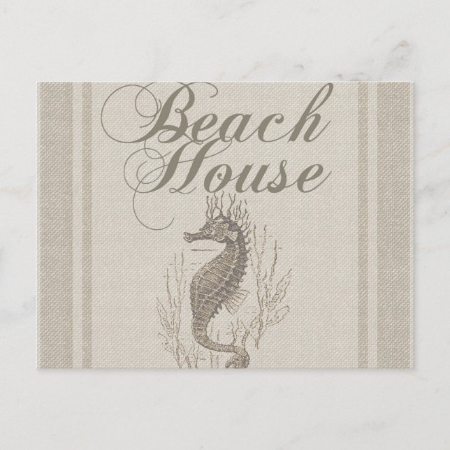 Postal Beach House Seahorse Seashore (Anverso)