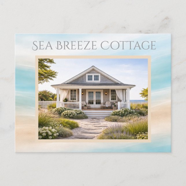Postal Beach House Vacation Rental Keepsake Card (Anverso)