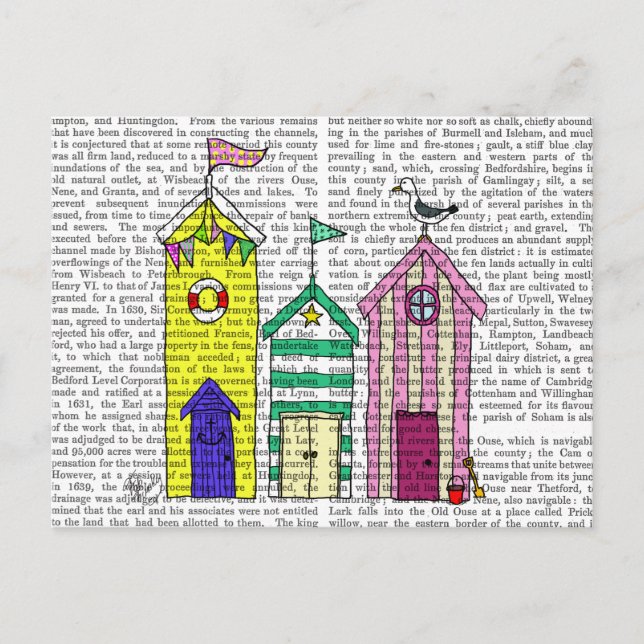 Postal Beach Huts 1 Ilustracion (Anverso)