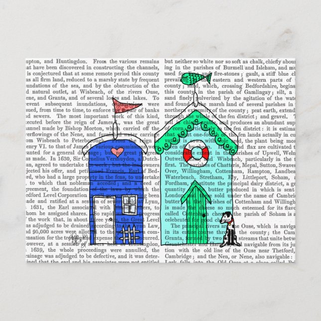 Postal Beach Huts 2 Ilustracion (Anverso)