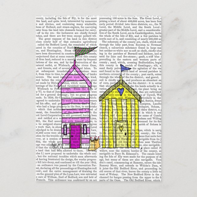 Postal Beach Huts 3 Ilustracion (Anverso)