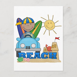 Postal BEACH Niños y niñas afroamericanos