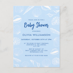 Postal Beach Ocean Sea Shells Boy Baby Shower