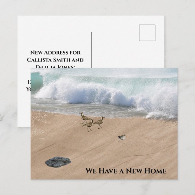 Postal Beach Scene Change of Address (Anverso / Reverso)