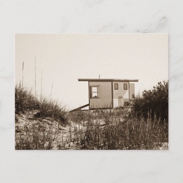 Postal Beach Shack en Sepia (Anverso)