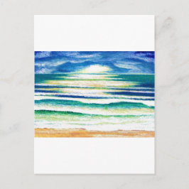 Postal Beach Surf Ocean Waves Beach Decoración Sunrise