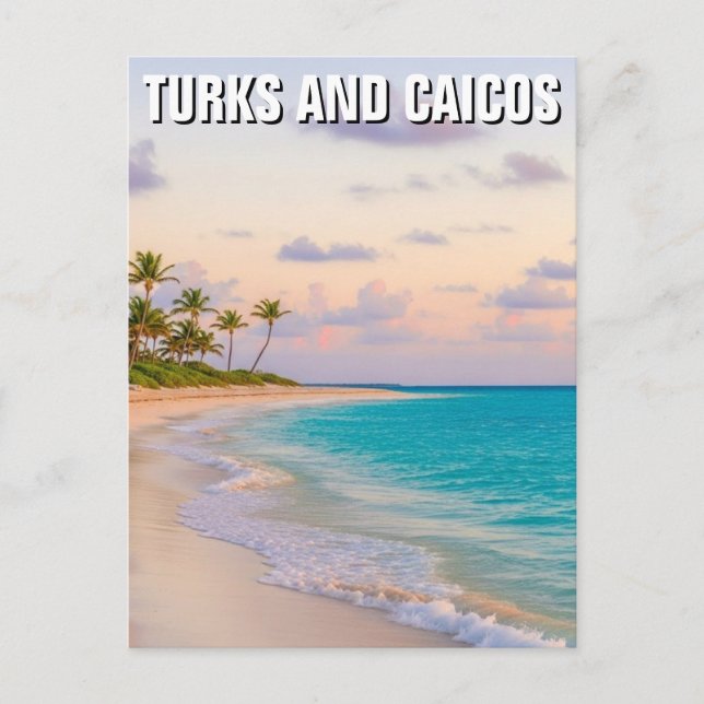 Postal Beach Turks and Caicos Travel (Anverso)