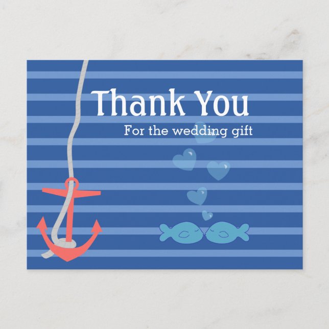 Postal Beachy Anchor Gracias (Anverso)
