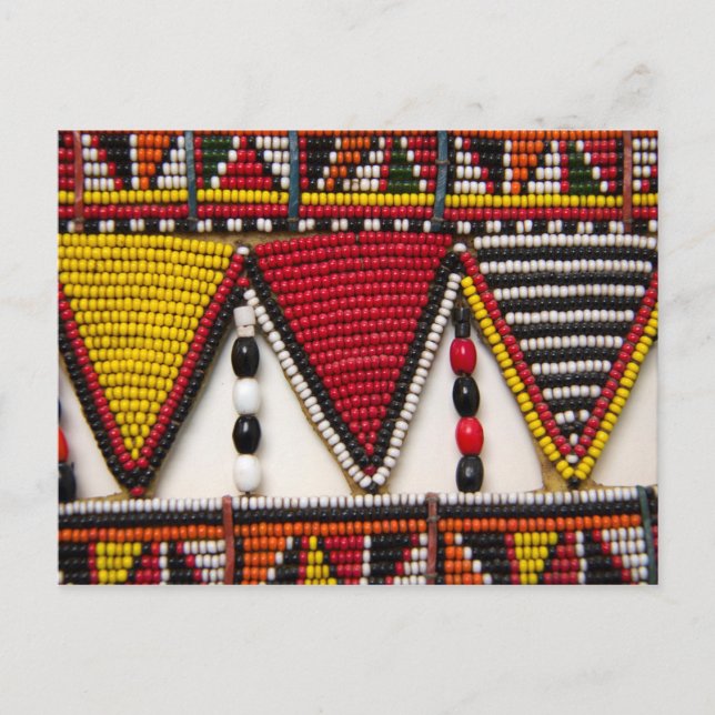 Postal Beadwork tribal masái (Anverso)