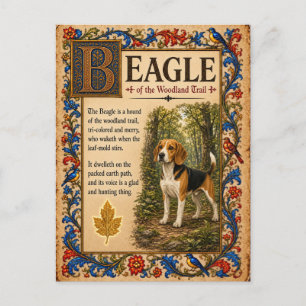 Postal Beagle, Arte de Bestiario Medieval