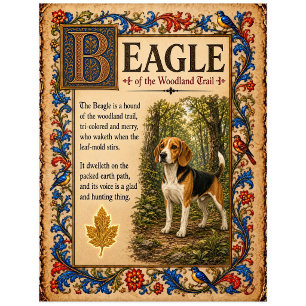 Postal Beagle, Arte de Bestiario Medieval