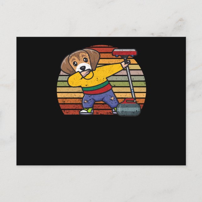 Postal Beagle dabbing lituano amante del curtido fanático (Anverso)