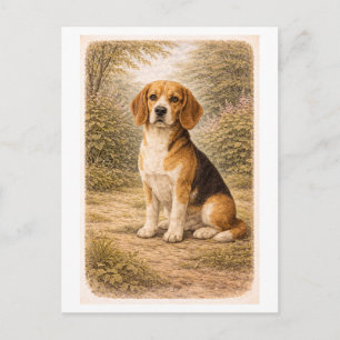Postal Beagle de estilo vintage