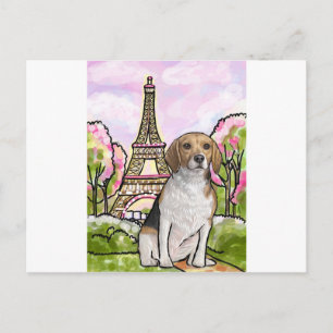 Postal beagle eiffel tower paris