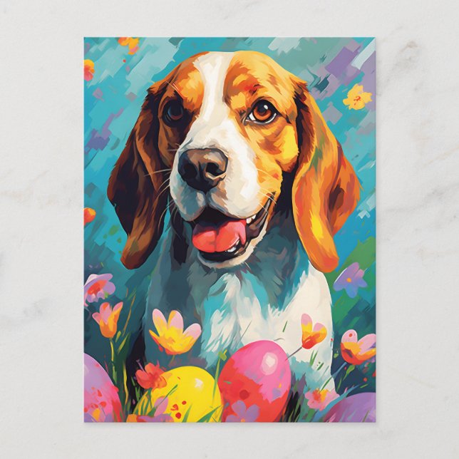 Postal Beagle Happy Easter (Anverso)