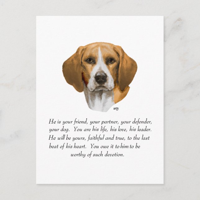 Postal Beagle Keepsake MALE (Anverso)