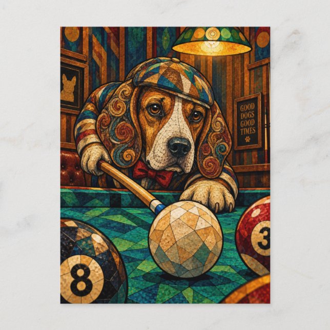 Postal Beagle, mosaico geométrico (Anverso)