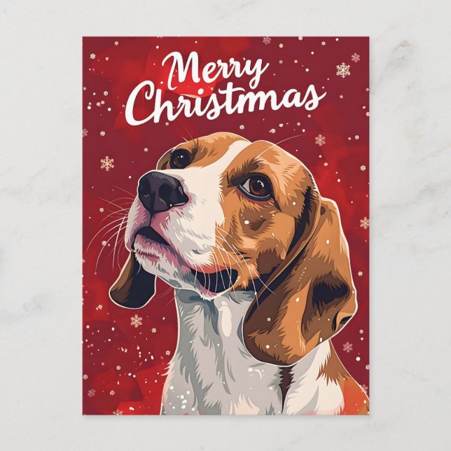 Postal Beagle Navidades (Anverso)
