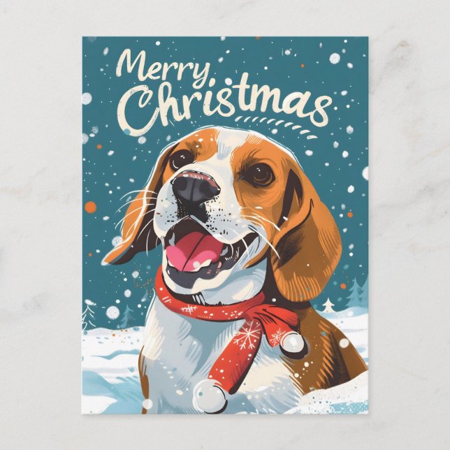 Postal Beagle Navidades (Anverso)