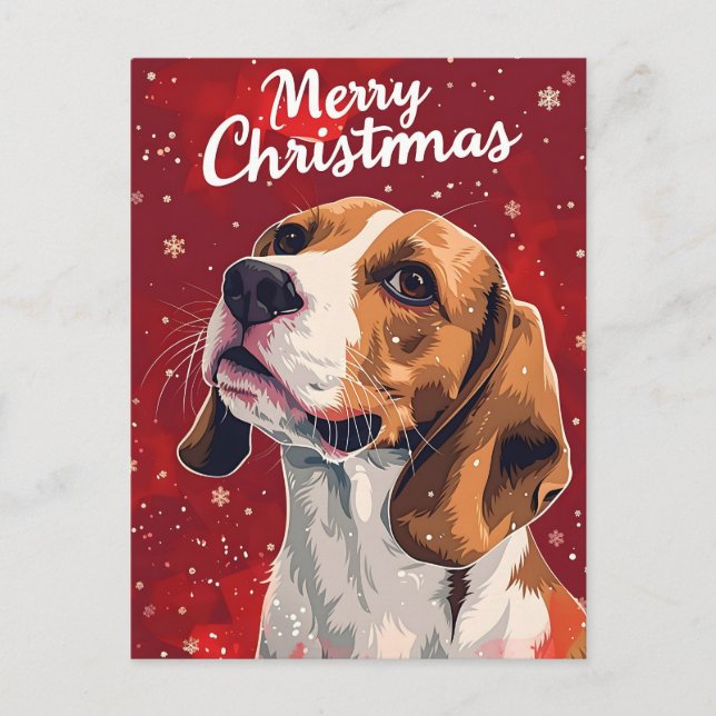 Postal Beagle Navidades (Anverso)