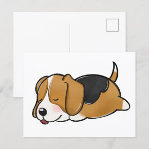 Postal Beagle Sleeping Personalizado