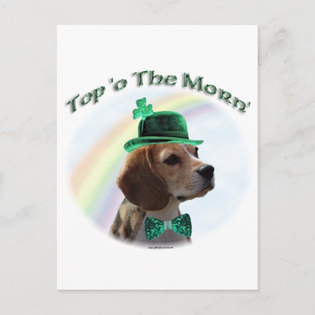 Postal Beagle Top of the Morn'; Beagle St. Patrick's day (Anverso)