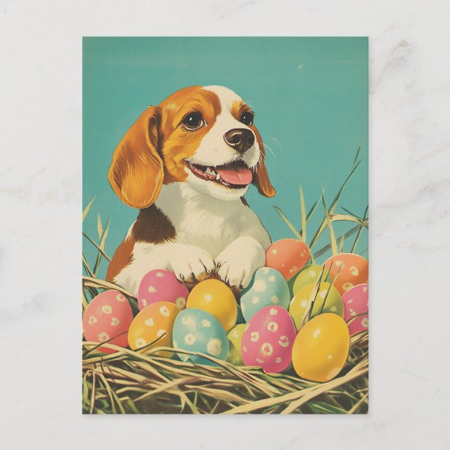Postal Beagle Vintage Easter (Anverso)