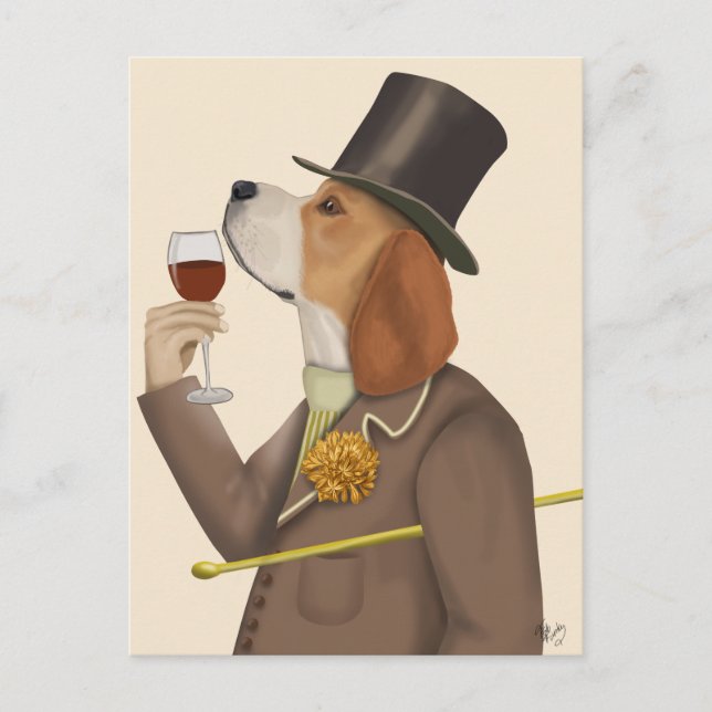 Postal Beagle Wine Snob (Anverso)