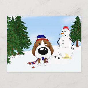 Postal Beagle Winter Scene