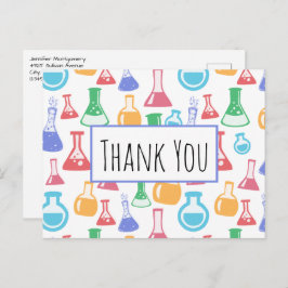 Postal Beakers and Flask Science Pattern Gracias