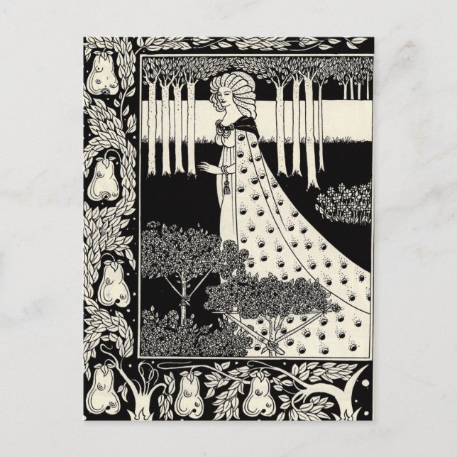 Postal Beale Isoud en el Jardín de Joyous por Beardsley P (Anverso)