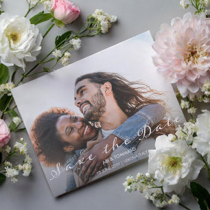 Postal Beaming Delight Photo Wedding Guardar la fecha