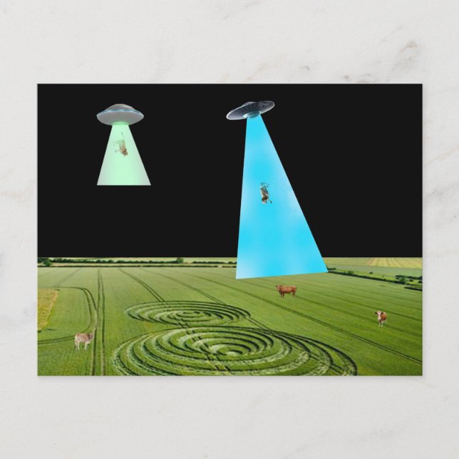 Postal Beaming Up the Beef Postcard (Anverso)