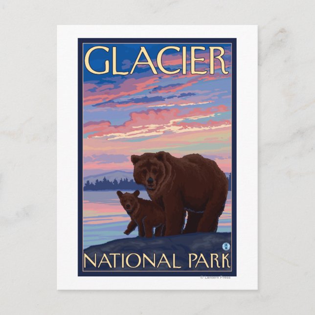 Postal Bear and Cub - Parque Nacional Glacier, MT (Anverso)