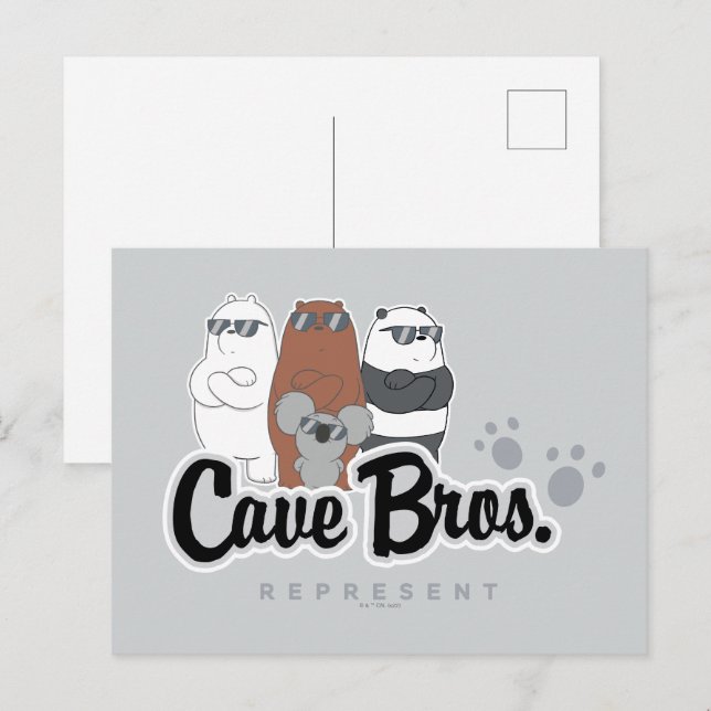Postal Bear Bears - Cave Bros. Representar (Anverso / Reverso)