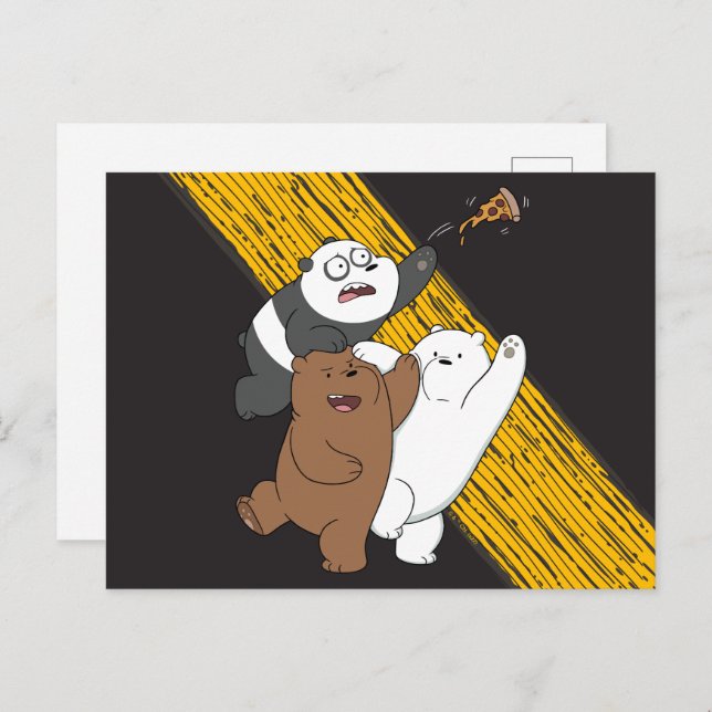 Postal Bear Bears - Última Pieza De Pizza (Anverso / Reverso)