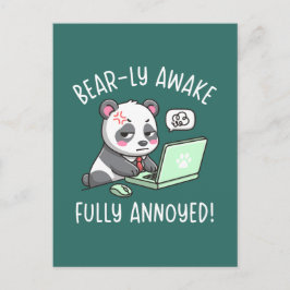 Postal Bear-ly Awake Fully Annoyed - Panda Office Humor