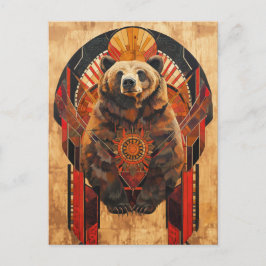 Postal Bear Totem – Strength in Deco Style