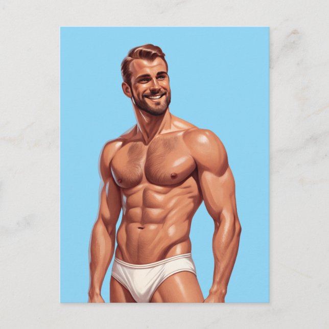 Postal Beard & Brightness: The Modern Man in Retro Style (Anverso)