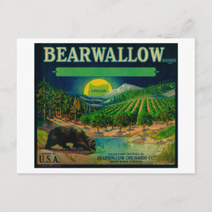 Postal Bearwallow Apple Crate LabelHood River, O