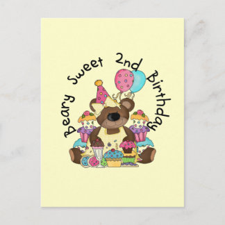 Postal Beary Sweet 2º cumpleaños camisetas y regalos
