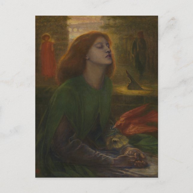 Postal Beata Beatrix por Dante Gabriel Rossetti (Anverso)