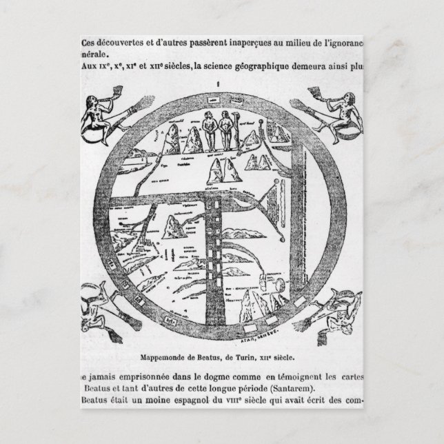 Postal Beato de Turín mappamundi (Anverso)