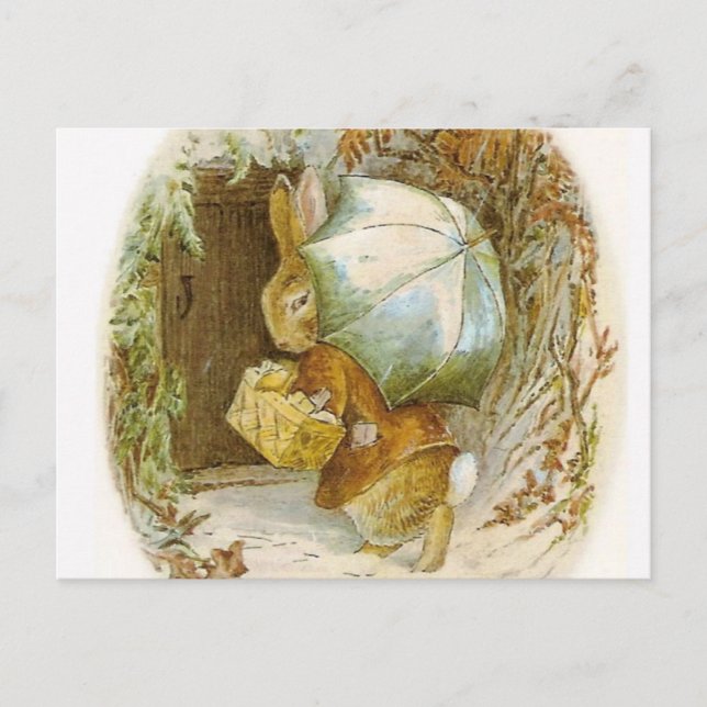 Postal Beatrix Potter - Bunnies En Invierno (Anverso)