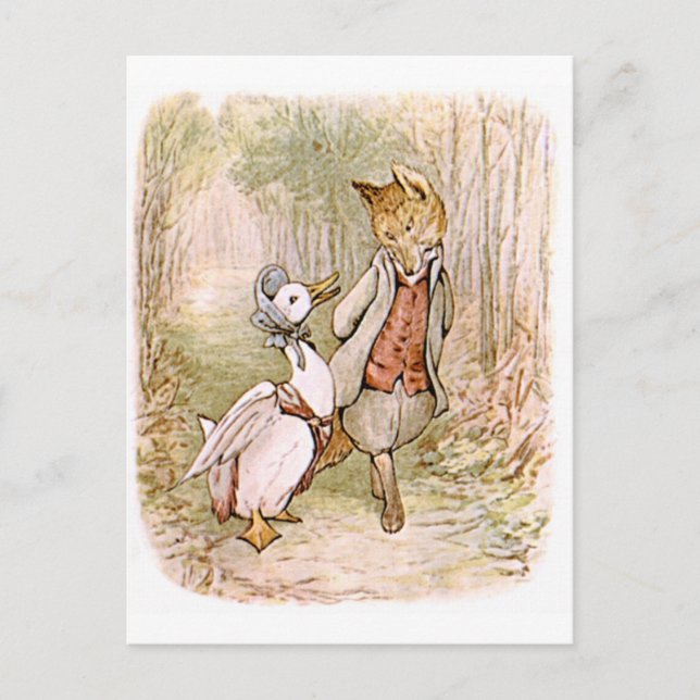Postal Beatrix Potter, Jemima Puddle Duck, Sr. Tod (Anverso)