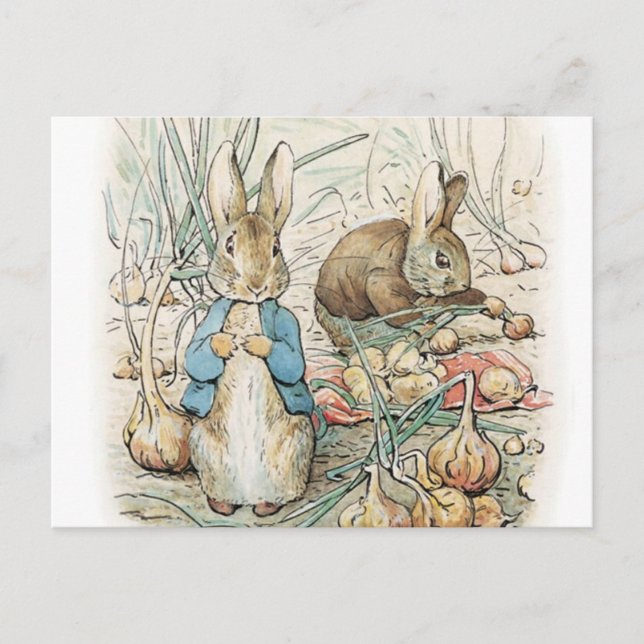 Postal Beatrix Potter Peter Rabbit Y Benjamin Bunny (Anverso)